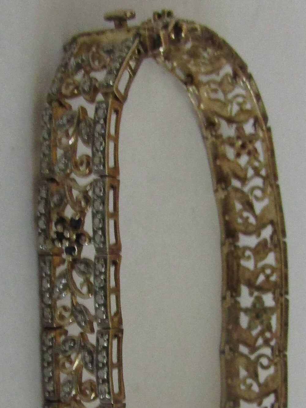 ROSS SIMONS Signed 925 China Vin Sterling Silver Bracelet Rhodium Overlay 2-Tone